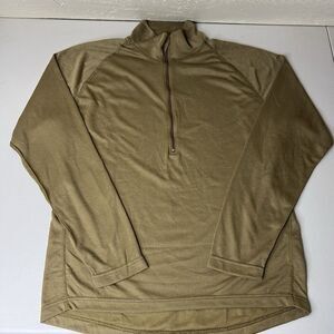 Halys Sekri Pullover Large PCU Level 1 Shirt Brown Military Long Sleeve 1/4 Zip